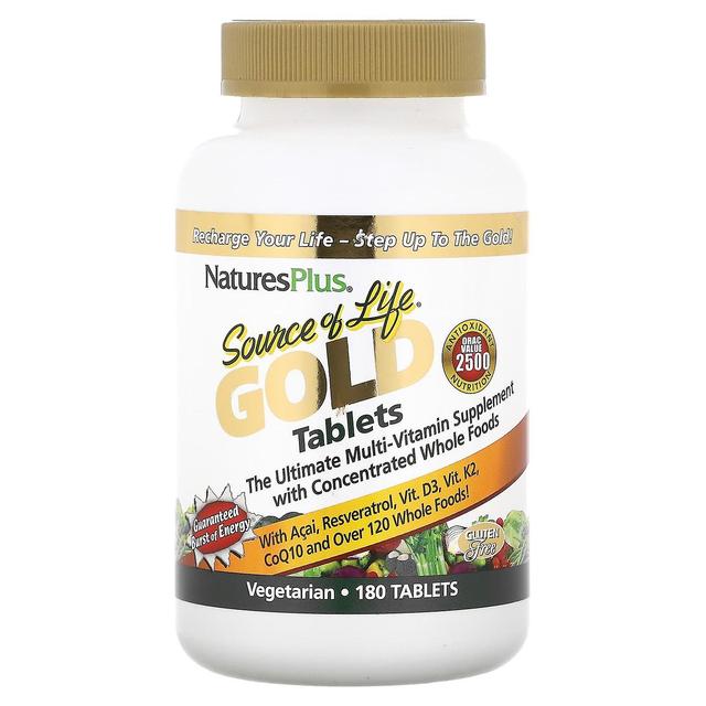 Nature's Plus NaturesPlus, Source Of Life Gold Tablets, Ultimate Multi-Vitamin Supplement, 180 Tablets on Productcaster.