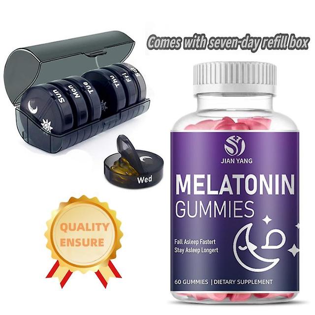 Melatonin Gummies 10 Mg 20 Mg Adults Contains L-theanine, Tryptophan, B6, B12 Extra Strength 1 Tablet 60 Tablets Comes With A 7-day Supplement Box 1PC on Productcaster.