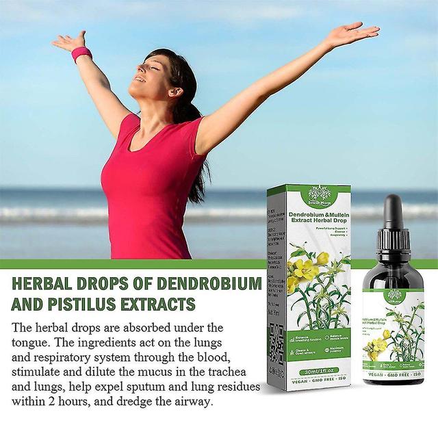 Boris 2pcs Dendrobium & Mullein Extract Lung Powerful Cleanse Respiratory Herbal Drops on Productcaster.