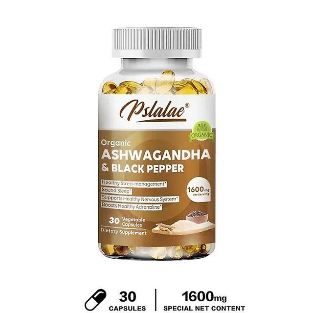 Eccpp Capsules d’Ashwagandha 1600 mg avec extrait de poivre noir - Soutient le stress, l’humeur, l’énergie 30 Capsules on Productcaster.