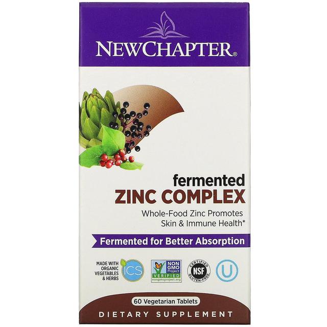 New Chapter, Fermented Zinc Complex, 60 Vegetarian Tablets on Productcaster.