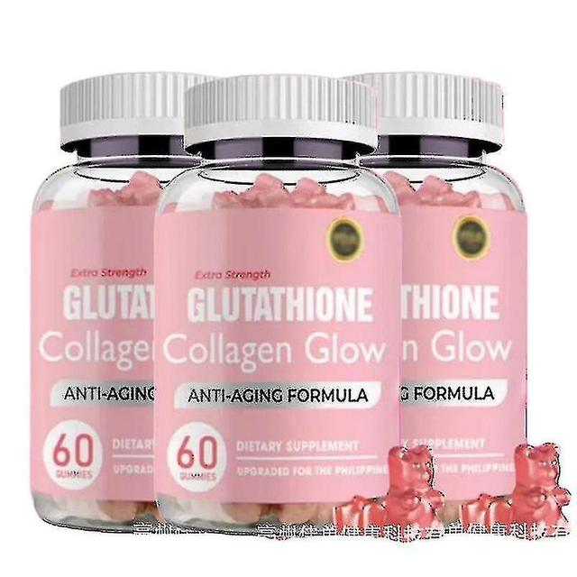 3Bottles Glutathione Gummies Anti-Aging Skin Whitening Anti Wrinkles With Collagen on Productcaster.