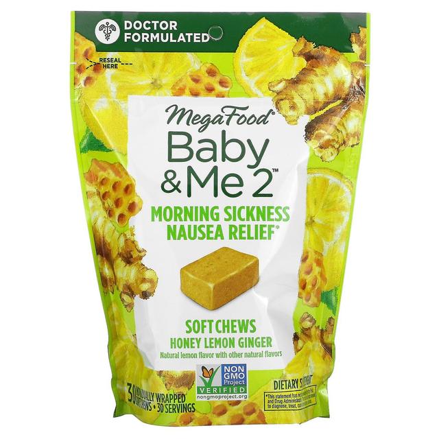 MegaFood, Baby & Me2, Morning Sickness Nausea Relief, Honey Lemon Ginger, 30 Individually Wrapped So on Productcaster.