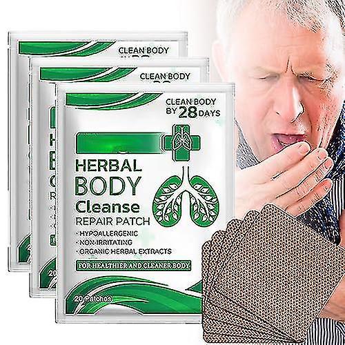 Denstyle Fresh Air Herbal Lung Cleanse Repair Patch, frisse lucht Herbal Lung Cleanse Repair Patch, 20pcs/bag, Geef u een gezonde long 3 Bags on Productcaster.