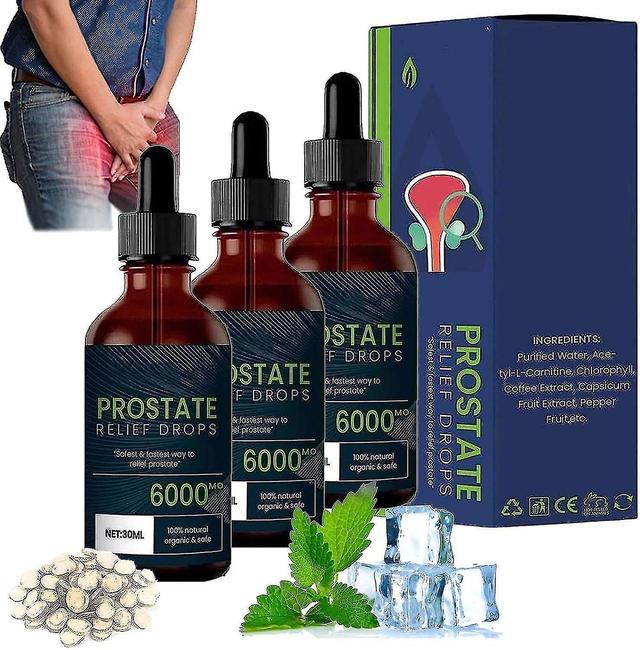 3pcs Prostate Treatment Drops,prostate Pain Relief Drops,prostate Natural Herbal Drops,herbal Enhanc on Productcaster.