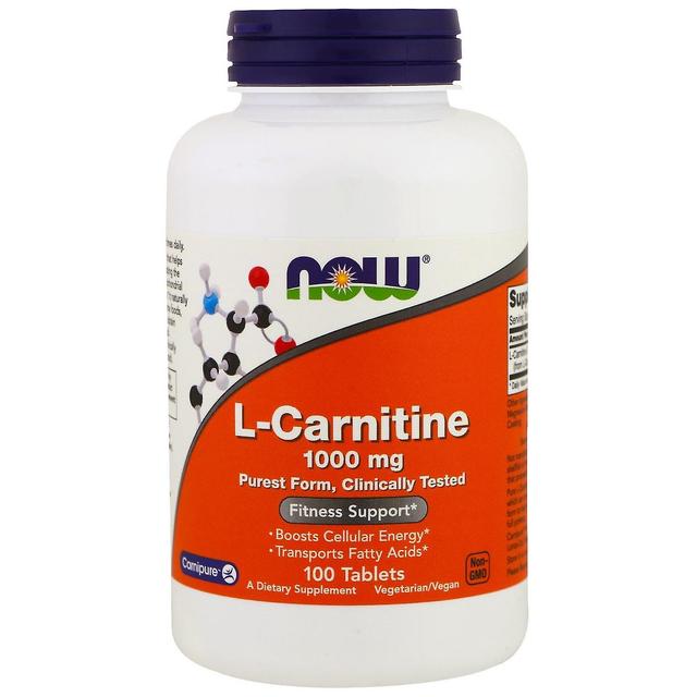 Now Foods, L-karnitiini, 1000 mg, 100 tablettia on Productcaster.