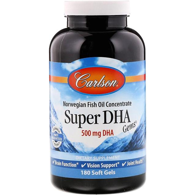 Carlson Labs, Super-DHA Gems, 500 mg, 180 Soft Gels on Productcaster.