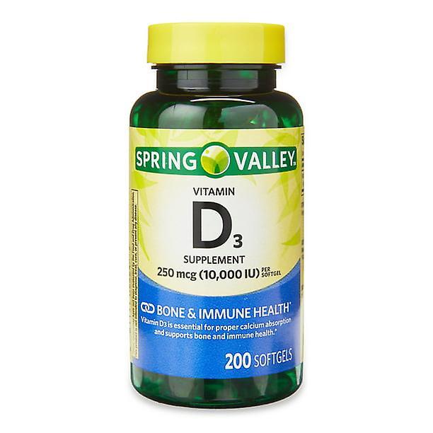 Spring valley 10.000 iu vitamin d3 supplement, softgels, 200 tæller on Productcaster.