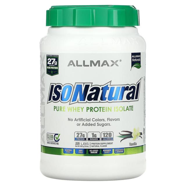 ALLMAX, IsoNatural, Pure Whey Protein Isolate, Vanilla, 2 lbs (907 g) on Productcaster.