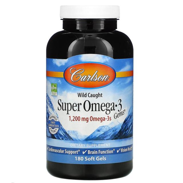 Carlson, Wild Caught Super Omega-3 Gems, 600 mg, 180 géis moles on Productcaster.