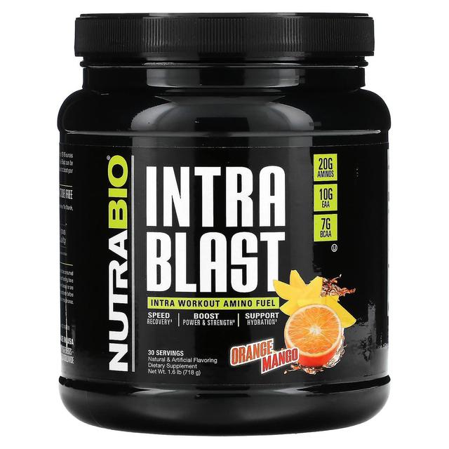 Nutrabio Labs, Intra Blast, Intra Workout Amino Fuel, Orange Mango, 1.6 lb (718 g) on Productcaster.