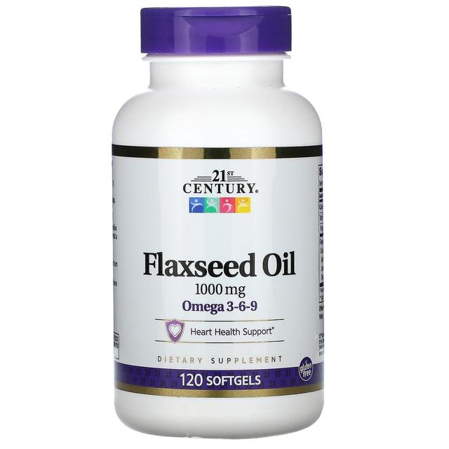 21st Century, Flaxseed Oil, 1000 mg, 120 Softgels on Productcaster.