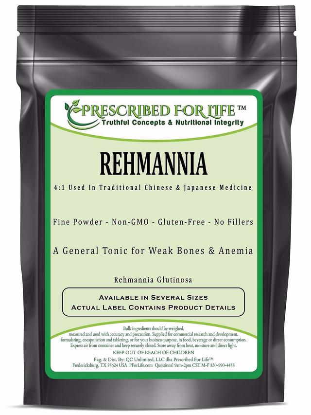 Prescribed For Life Rehmannia-4:1 medicina tradizionale cinese Estratto di radice in polvere (Rehmannia glutinosa) 1 kg (2.2 lb) on Productcaster.