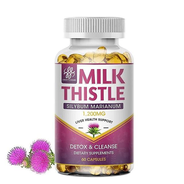 Visgaler 3x Organic Milk Thistle Extract Capsules Liver Health Help Liver Detox & Cleanse Liver Protection Decompose Alcohol Health Food 60pcs on Productcaster.