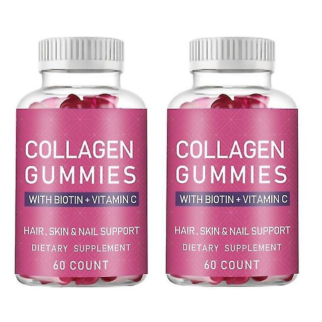 2x Biotin Supplement Collagen Gummies Vitamins C E Dietary Supplement on Productcaster.