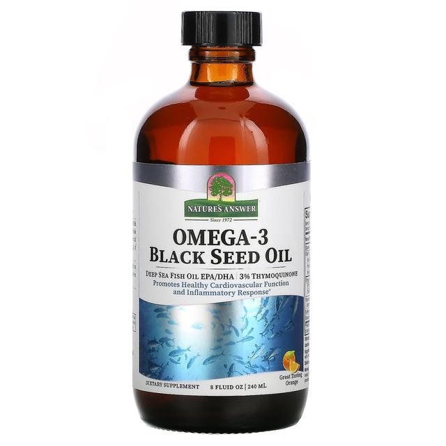 Nature's Answer Naturens svar, Omega-3 med sort frøolie, appelsin, 8 fl oz (240 ml) on Productcaster.