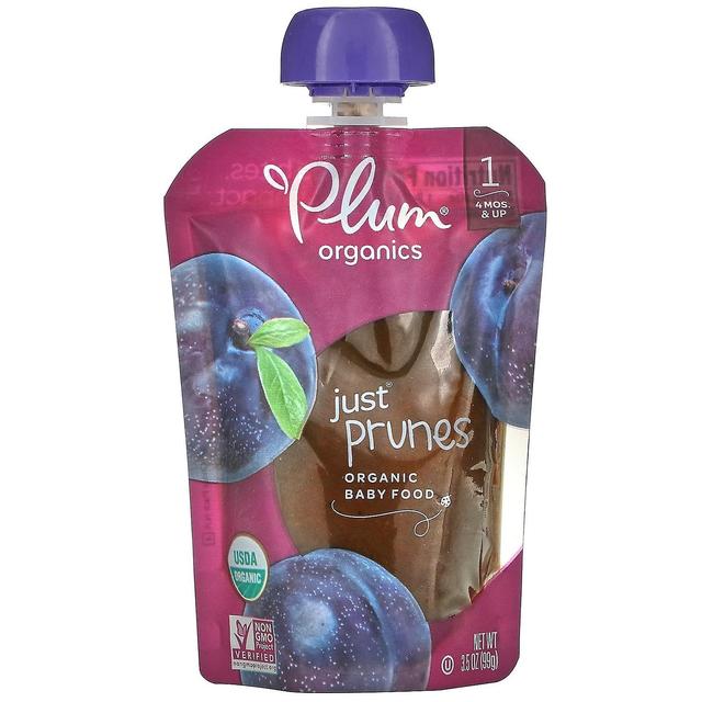 Plum Organics, Alimentos orgânicos para bebês, 4 Mons & Up, Apenas Ameixas, 3,5 onças (99 g) on Productcaster.