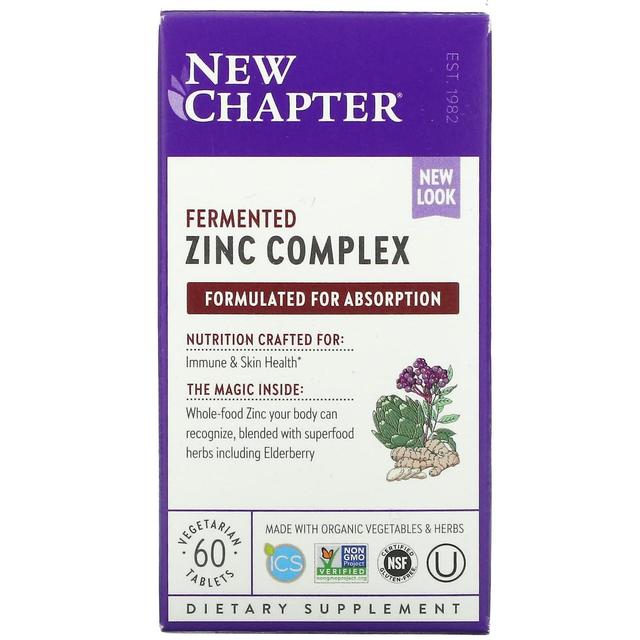 New Chapter Novo Capítulo, Complexo de Zinco Fermentado, 60 Comprimidos Vegetarianos on Productcaster.