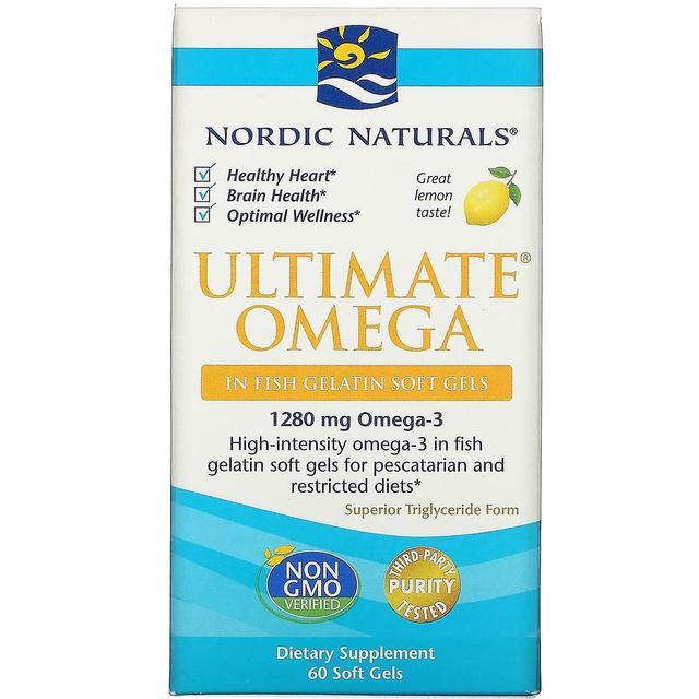 Nordic Naturals, Ultimate Omega, sitruuna, 640 mg, 60 pehmeää geeliä on Productcaster.