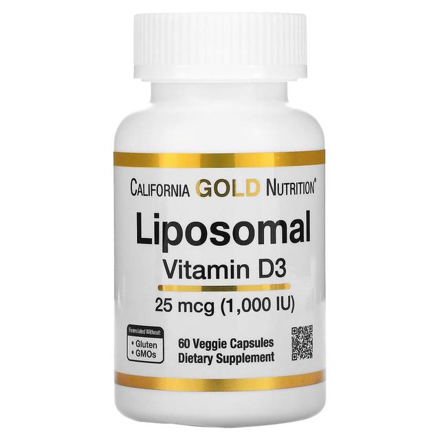 California Gold Nutrition Kalifornien Gold Nutrition, Liposomal Vitamin D3, 25 mcg (1,000 IE), 60 Veggie kapslar on Productcaster.