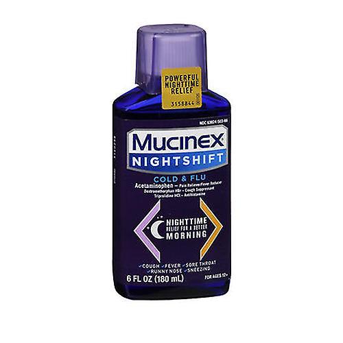 Mucinex Nightshift Cold & Flu Liquid, 6 Oz (Pack of 1) on Productcaster.