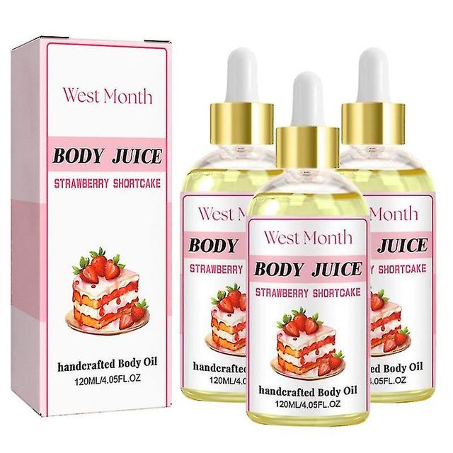 3pcs Body Juice Oil,body Juice Oil Strawberry Scent, 120ml Hand Crafted Body Perfume For Women on Productcaster.