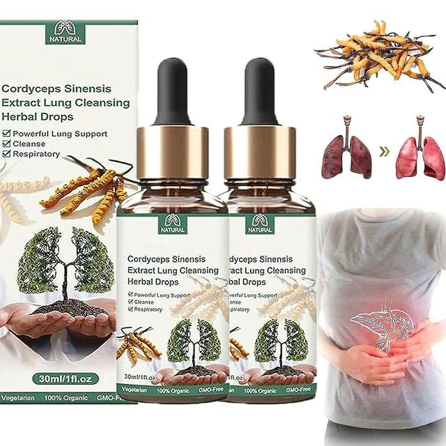 Cordyceps Sinensis Extract, Lung Clearing Drops, Clean & Breathe, Natural Lung Cleanse, Promotes Sel 2pcs on Productcaster.