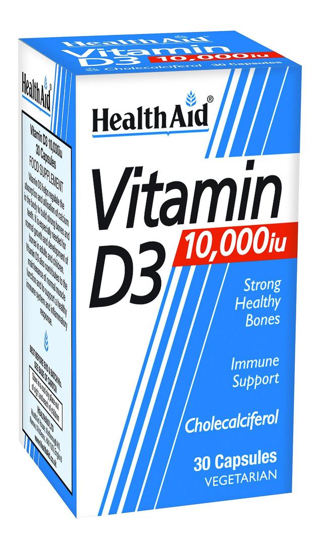 Health Aid Gesundheitshilfe, Vitamin D3 10.000iu, 30 Veg Caps on Productcaster.