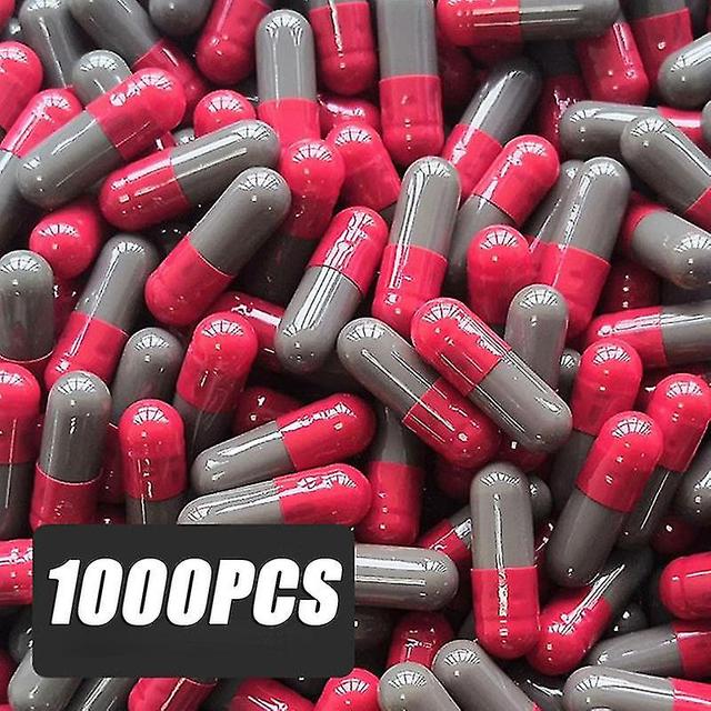 Qinfen 1000pc 3#capsules Separated Box Red-gray Colored Hard Gelatin Empty Capsules Hollow Gelatin Capsules Joined Or Separated Capsule on Productcaster.