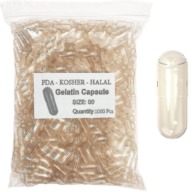 1000pcs Standard Size 00# 0# 1# Empty Capsules Gelatin Clear Capsules Hollow Hard Gelatin Transparent Seperated Joined Capsules 0 1000 Pcs Joined on Productcaster.