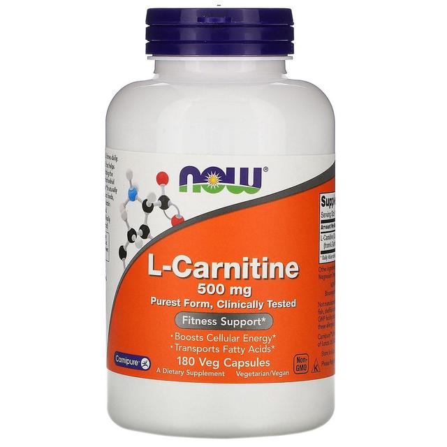 NOW Foods Agora Alimentos, L-carnitina, 500 mg, 180 cápsulas vegetais on Productcaster.