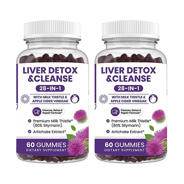 28 I 1 Leverformel Gummies för fettlever, detox &; reparation - Silymarin, kronärtskockextrakt, maskros &; äppelcidervinäger - leverhälsotillskott on Productcaster.