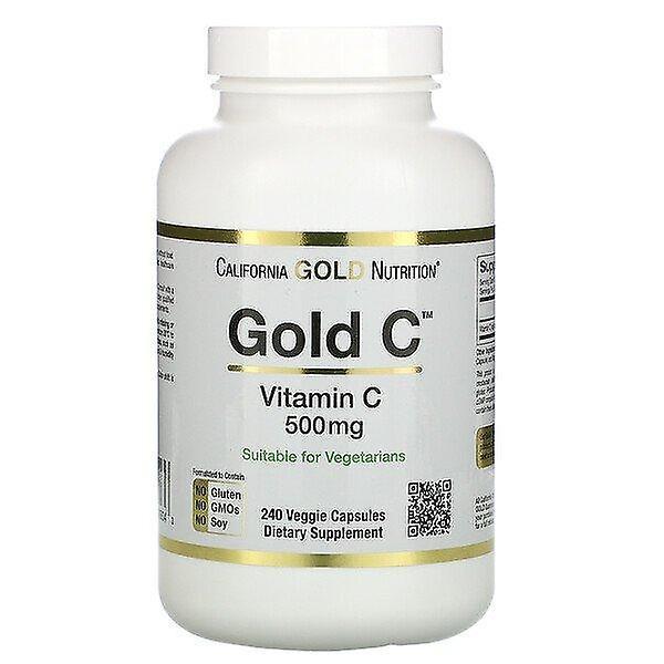 California Gold Nutrition Californien Guld Ernæring, Guld C, C-vitamin, 500 mg, 240 Veggie Caps on Productcaster.