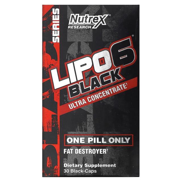 Nutrex Research, LIPO-6 Sort, Ultrakoncentrat, 30 sorte hætter on Productcaster.