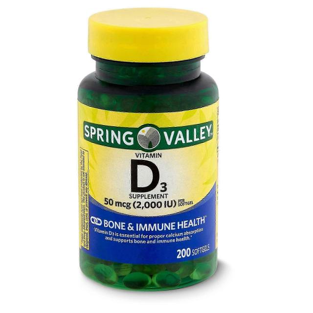 Spring valley vitamin d3 supplement, 2000 iu, softgels, 200 ea on Productcaster.