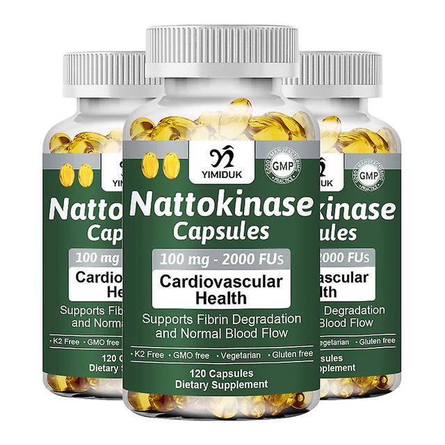 Vorallme prírodne organické kapsuly nattokinázy-serínpeptidáza bezlepkové, bez GMO podporuje kardiovaskulárne a obehové zdravie 3 fľaše 120PCS on Productcaster.