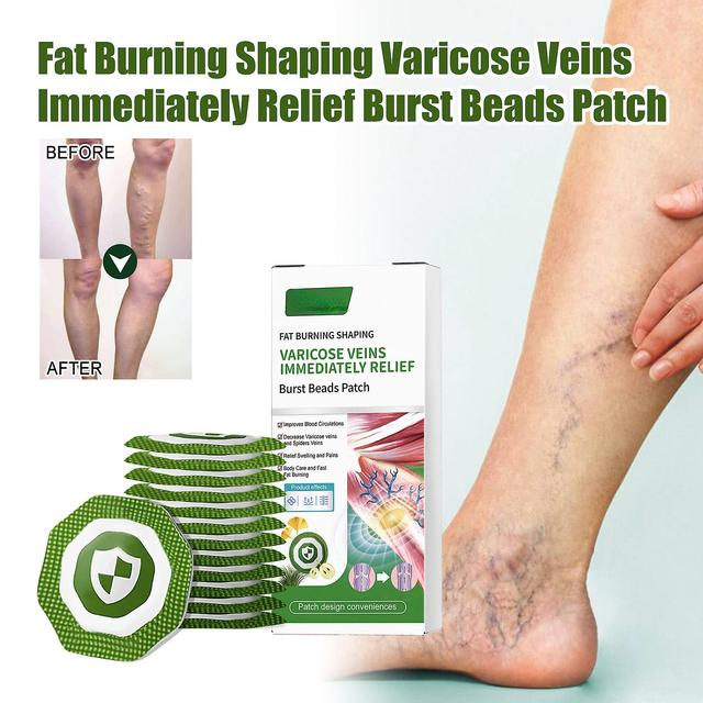 Haobuy Fat Burning Shaping & Varicose Veins Immediate Relief Burst Beads Patch, Parche de salud de venas varicosas a base de hierbas naturales 12pcs on Productcaster.