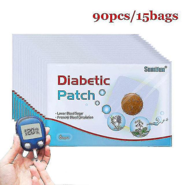 90pcs=15bags Diabetes Patch Stabilize Blood Sugar Chinese Natural Herbal Navel Sticker Hypoglycemic Body Care Plaster on Productcaster.