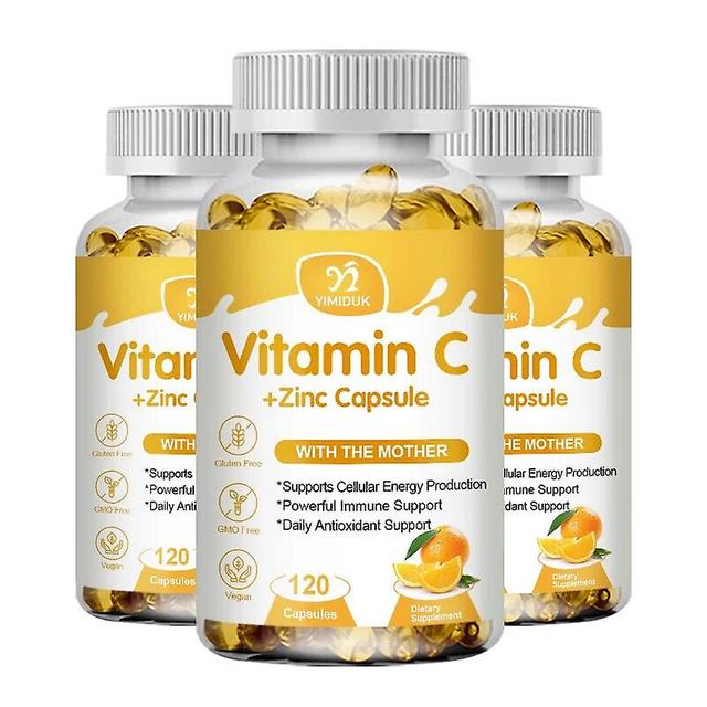 Visgaler Vitamin C With Zinc Vitamin C 1000mg And Zinc 20mg For Immune Support ,powerful Antioxidant & Energy Production 3 Bottles 60 pcs on Productcaster.