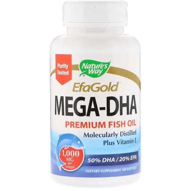 Nature's Way, EfaGold, Mega-DHA, 1000 mg, 60 Softgels on Productcaster.