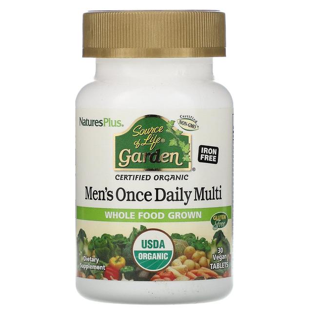 Nature's Plus, Source of Life Garden, Men's Once Daily Multi, 30 Vegan Tablets on Productcaster.