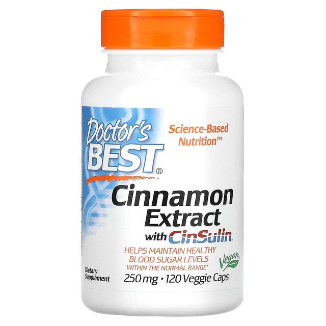 Doctor's Best, Cinnamon Extract with CinSulin, 250 mg, 120 Veggie Caps on Productcaster.