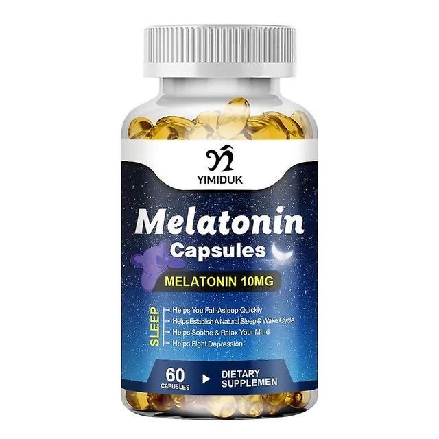 Vorallme 10Mg Melatonin Capsules Anxiety Stress Relief Help Deep Sleep Save Insomnia Supplements Melatonin Healthy Sleep 1 Bottles 60 pcs on Productcaster.