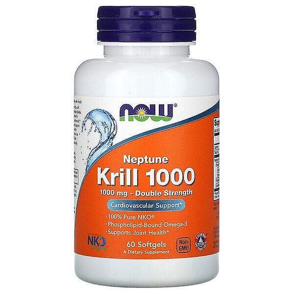 NOW Foods Nu Foods, Neptune Krill 1000, Dubbele Sterkte, 1.000 mg, 60 Softgels on Productcaster.