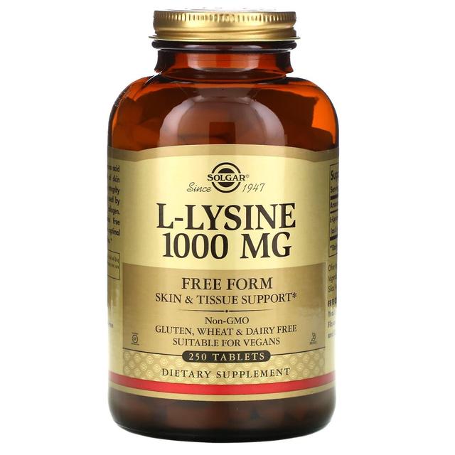 Solgar, L-Lysine, Free Form, 1,000 mg, 250 Tablets on Productcaster.