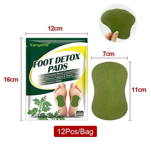 10/12 Pcs Wormwood Detox Foot Patches Cleansing Toxins Detox Foot Pads Improve Sleep Slimming 05 12pc on Productcaster.