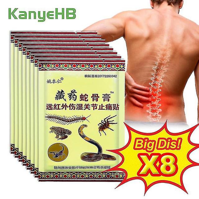 64pcs/8bags Chinese Herbal Medical Snake Oil Extract Plaster Pain Relief Patch B on Productcaster.