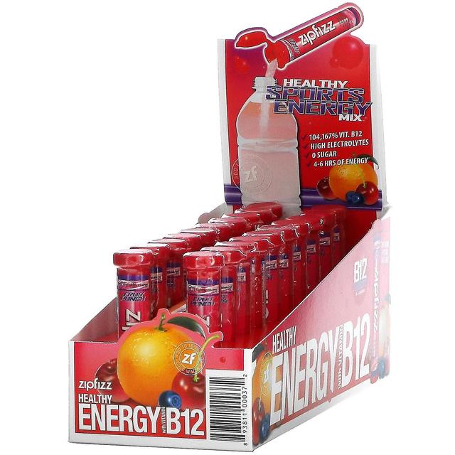 Zipfizz, Healthy Sports Energy Mix com Vitamina B12, Fruit Punch, 20 tubos, 0,39 oz (11 g) Cada on Productcaster.