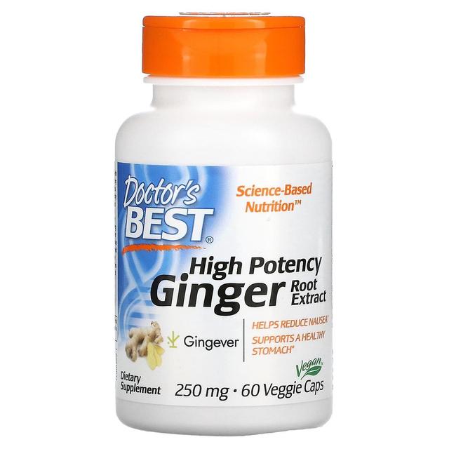 Doctor's Best, High Potency Ginger Root Extract, 250 mg, 60 Veggie Caps on Productcaster.