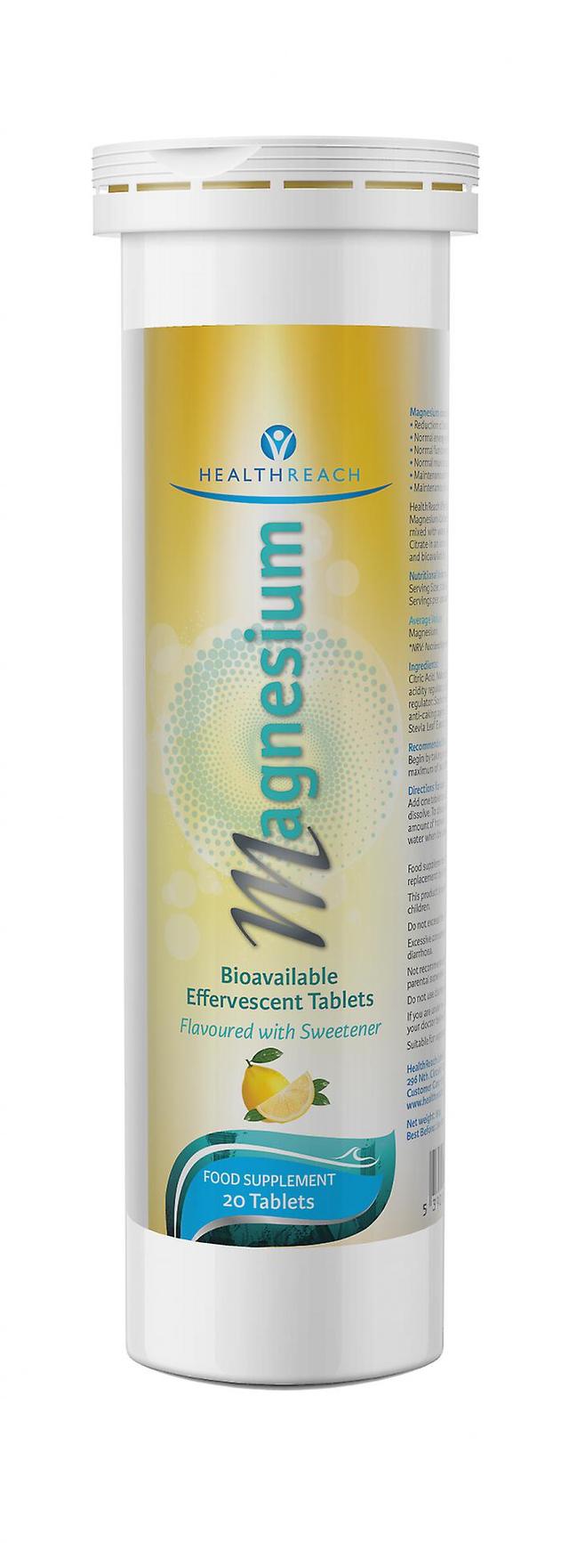 Healthreach Health reach magnesium bioavailable effervescent tablets 20's on Productcaster.